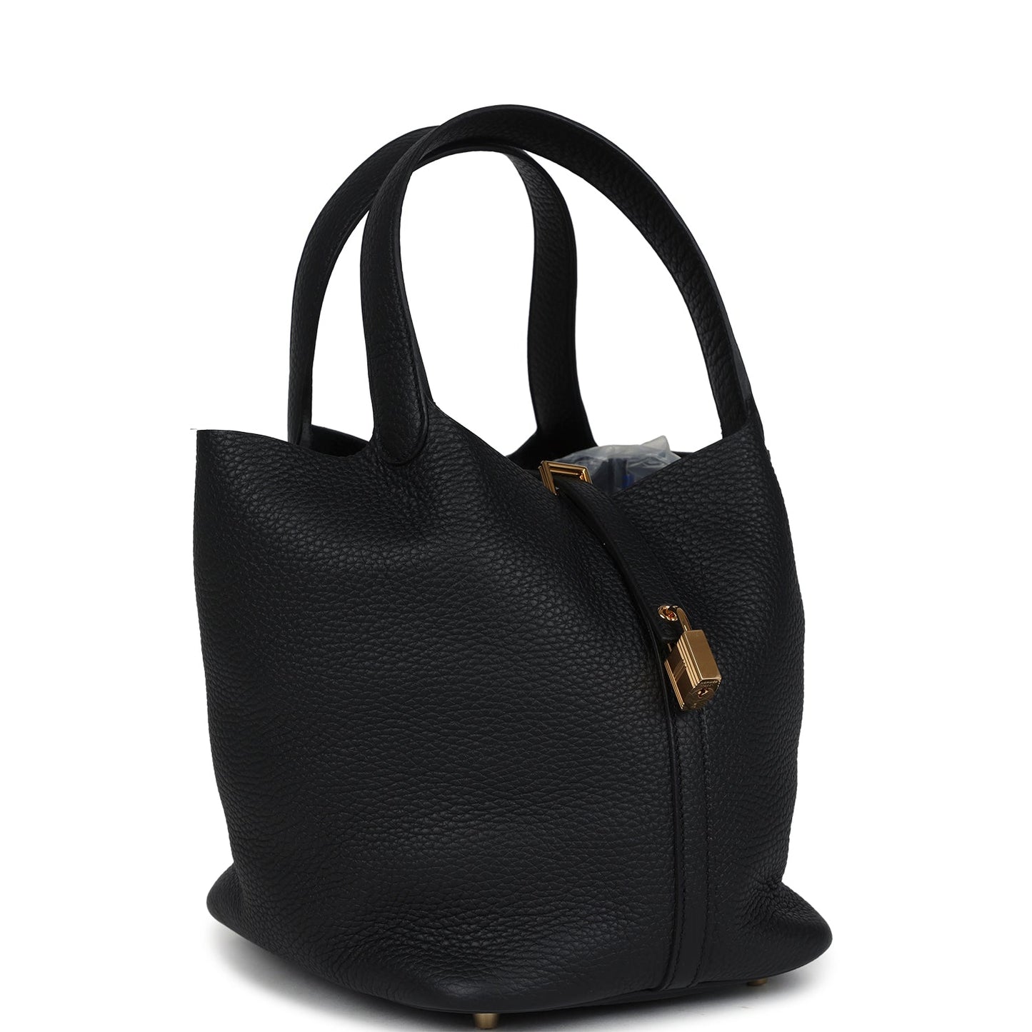 Hermes Picotin Lock 22 Black Clemence Gold Hardware