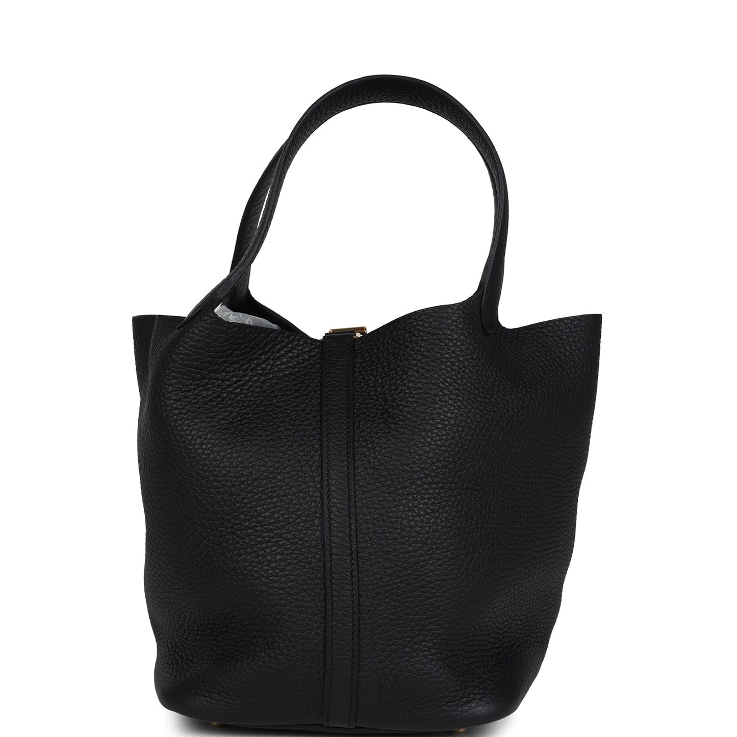 Hermes Picotin Lock 22 Black Clemence Gold Hardware