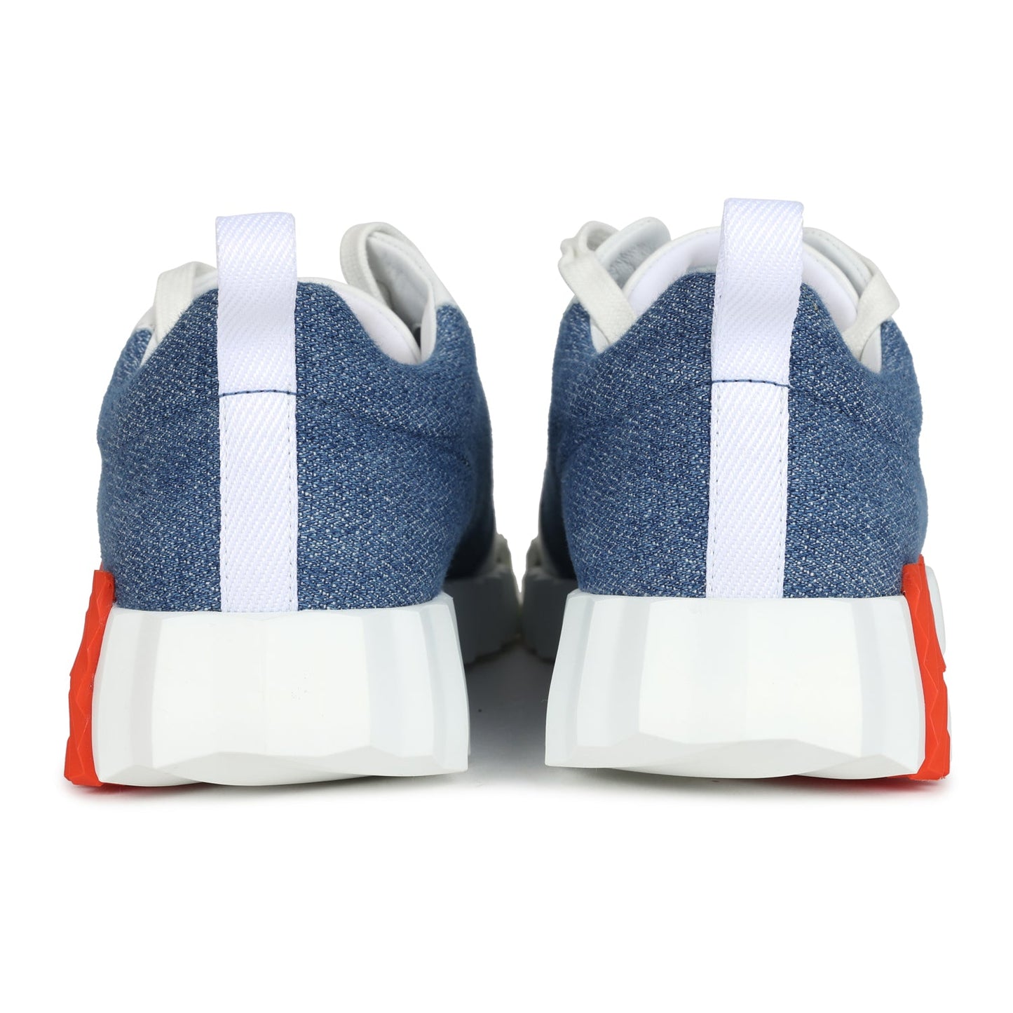 Hermes Bouncing Sneaker Bleu Clair Denim and Blanc Calfskin 38 EU