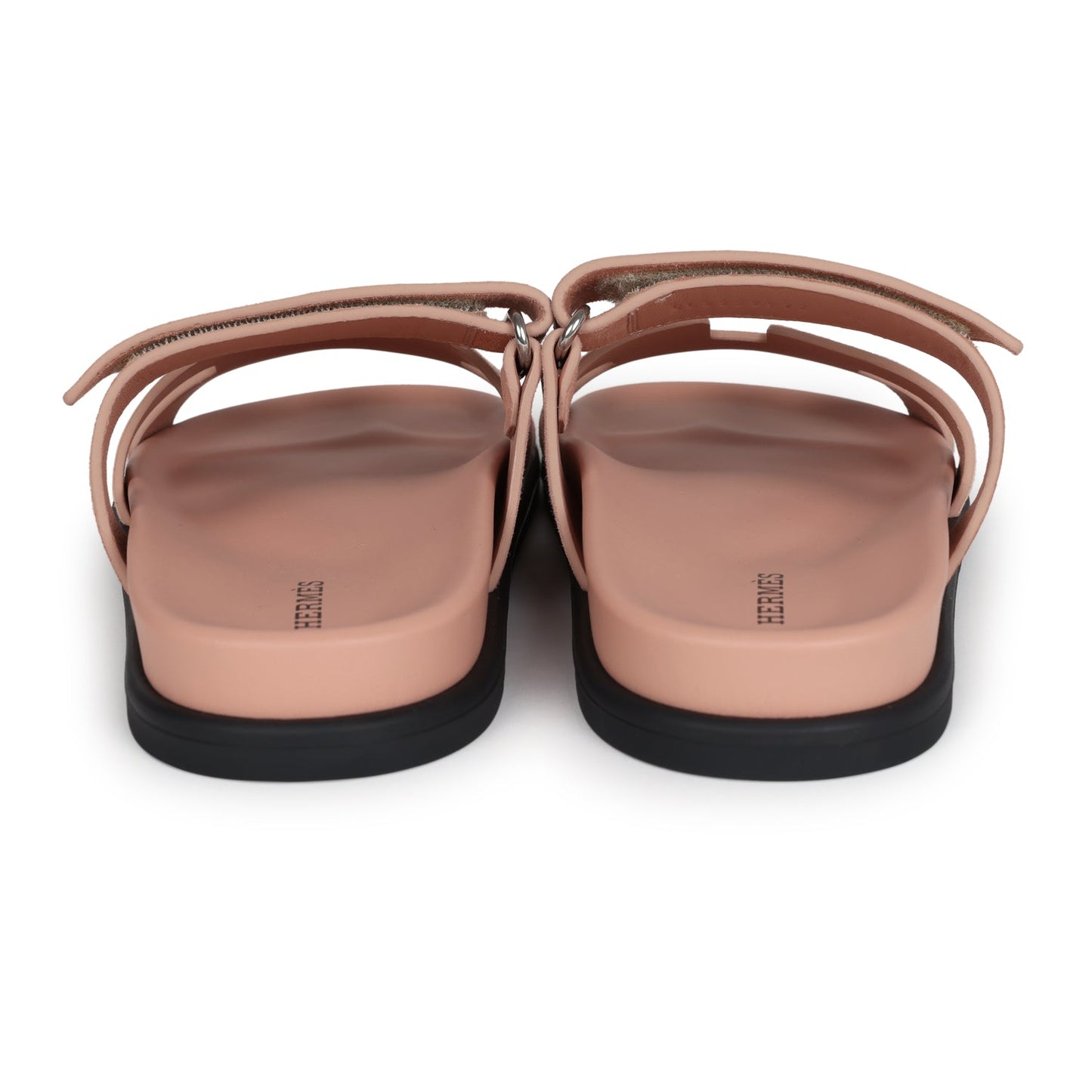 Hermes Chypre Techno Sandal Nude Suede Palladium Hardware 38 EU
