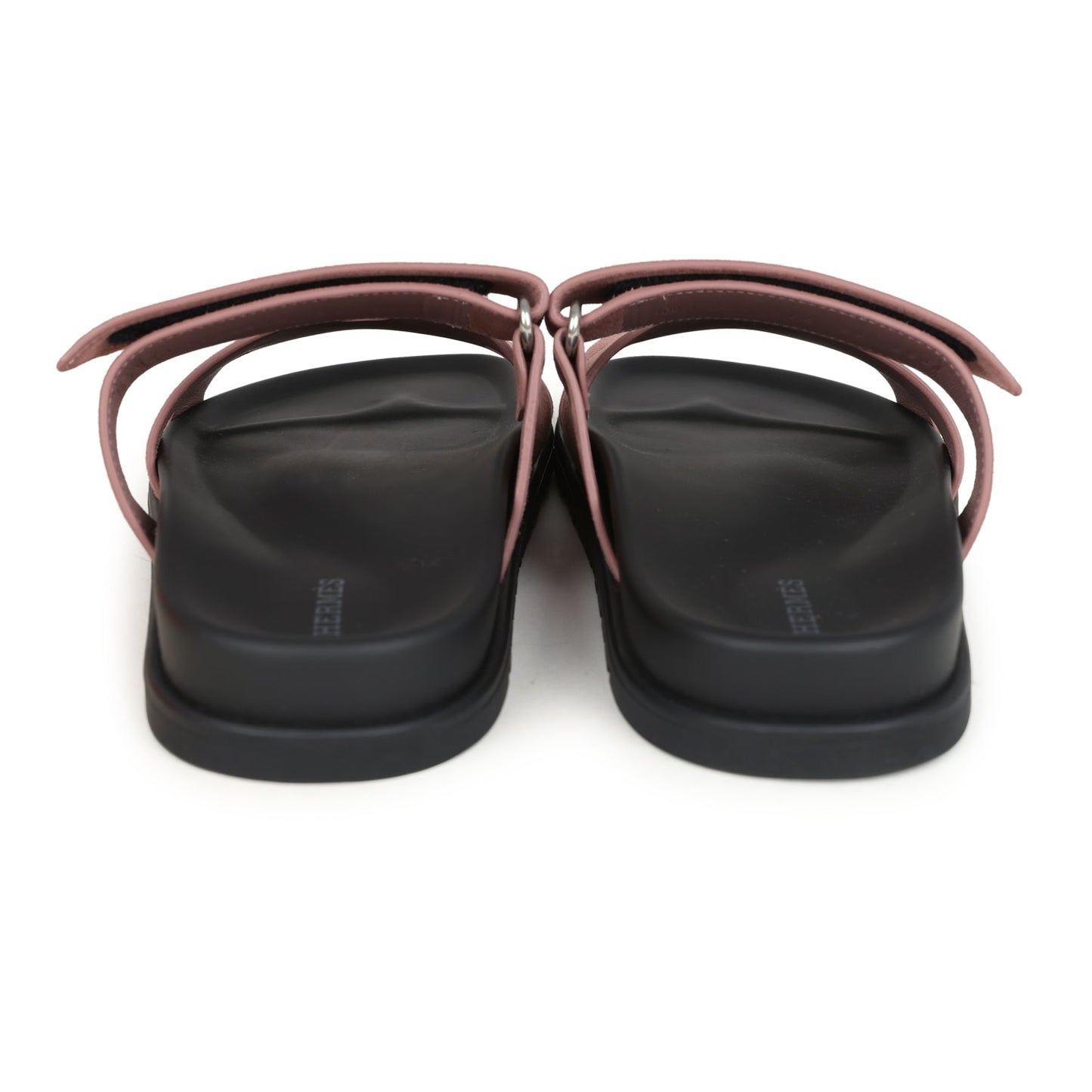 Hermes Chypre Techno Sandal Rose Antique Suede Palladium Hardware 39 EU