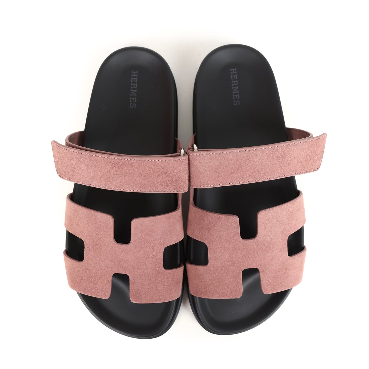 Hermes Chypre Techno Sandal Rose Antique Suede Palladium Hardware 39 EU