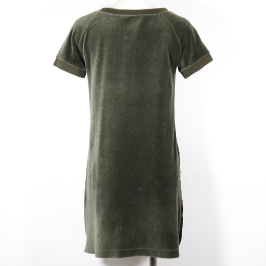 Gucci Velour Side Line Dress Khaki