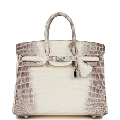 Luxury Hermes Birkin 25 Himalaya Niloticus Crocodile Diamond Encrusted Hardware