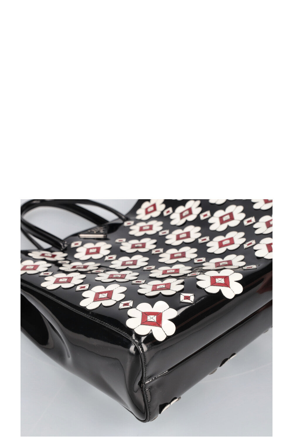 PRADA Spazzolato Tote with Geometric Black