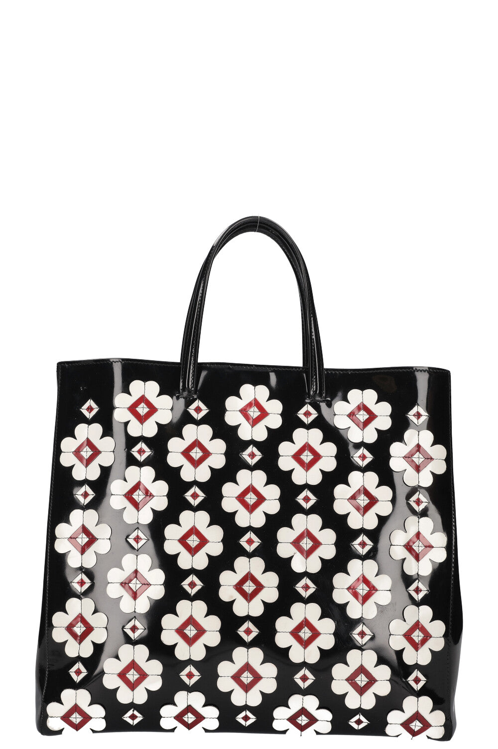 PRADA Spazzolato Tote with Geometric Black