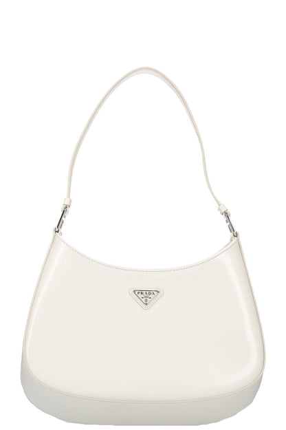 PRADA Cleo Shoulder Bag Brushed Leather White