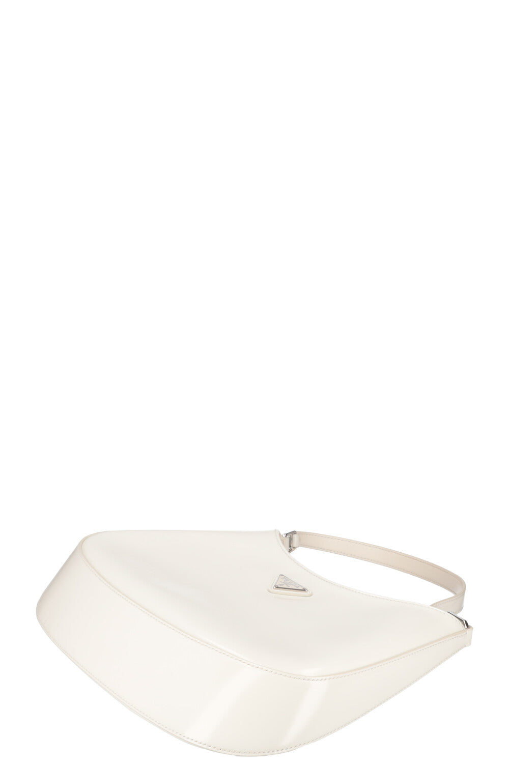 PRADA Cleo Shoulder Bag Brushed Leather White
