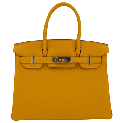 Hermès 30cm Birkin Ambre Togo Leather Palladium Hardware