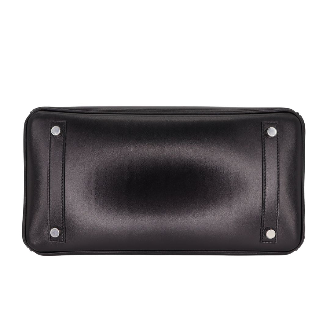 Hermès 30cm Birkin Black Box Calf Leather Palladium Hardware