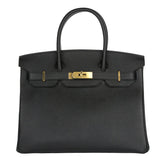 Hermès 30cm Birkin Black Epsom Leather Gold Hardware