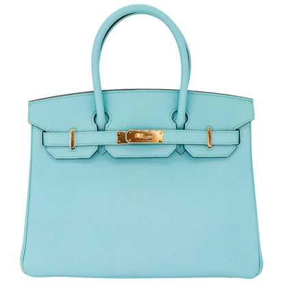 Hermès 30cm Birkin Bleu Atoll Epsom Leather Gold Hardware