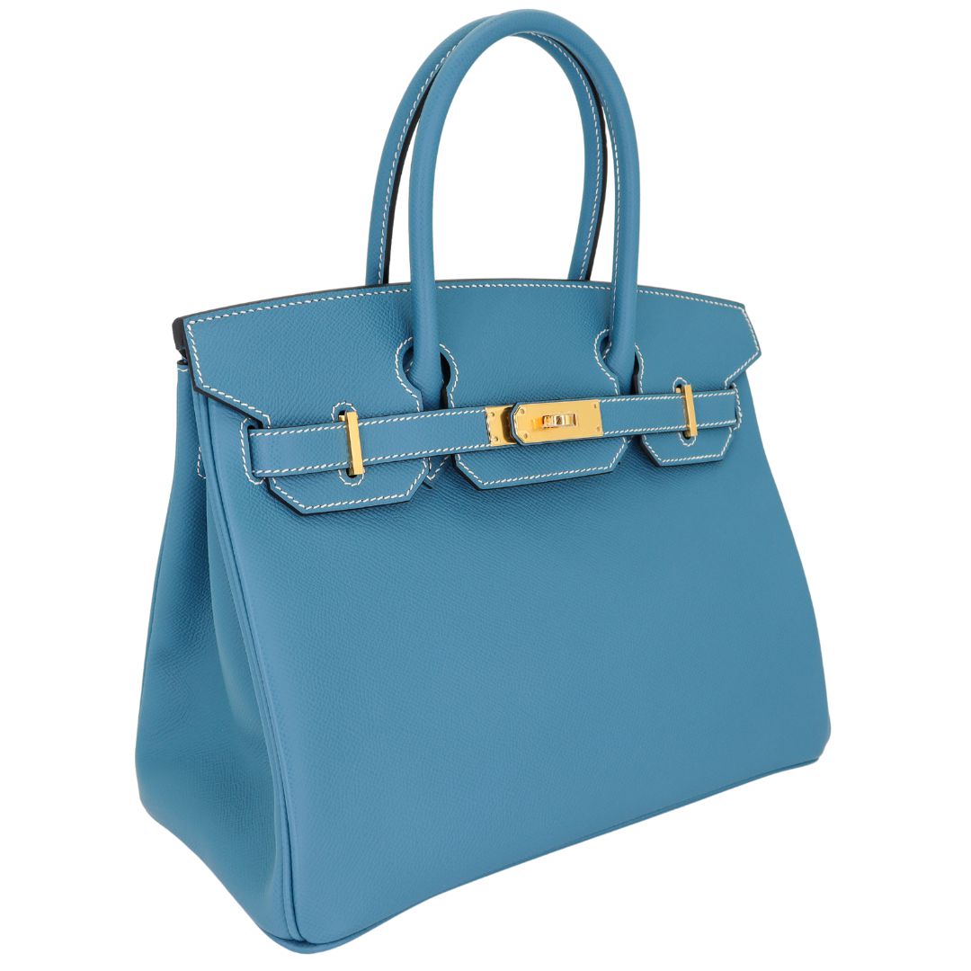 Hermès 30cm Birkin Bleu Jean Epsom Leather Gold Hardware