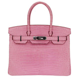 Hermès 30cm Birkin Bubblegum Matte Alligator Palladium Hardware