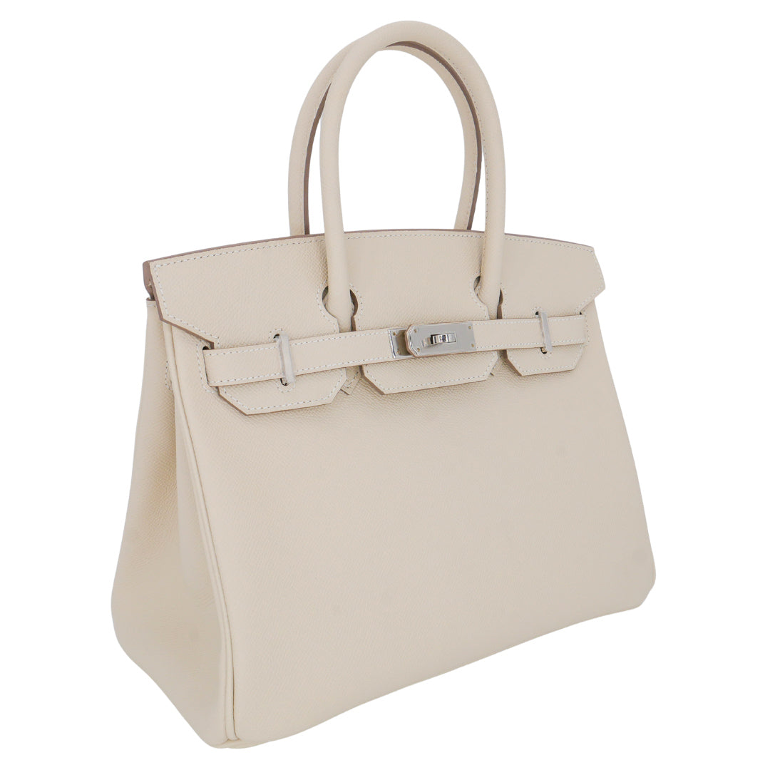 Hermès 30cm Birkin Craie Epsom Leather Palladium Hardware
