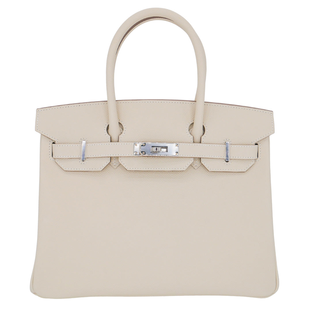Hermès 30cm Birkin Craie Epsom Leather Palladium Hardware