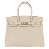 Hermès 30cm Birkin Craie Togo Leather Palladium Hardware