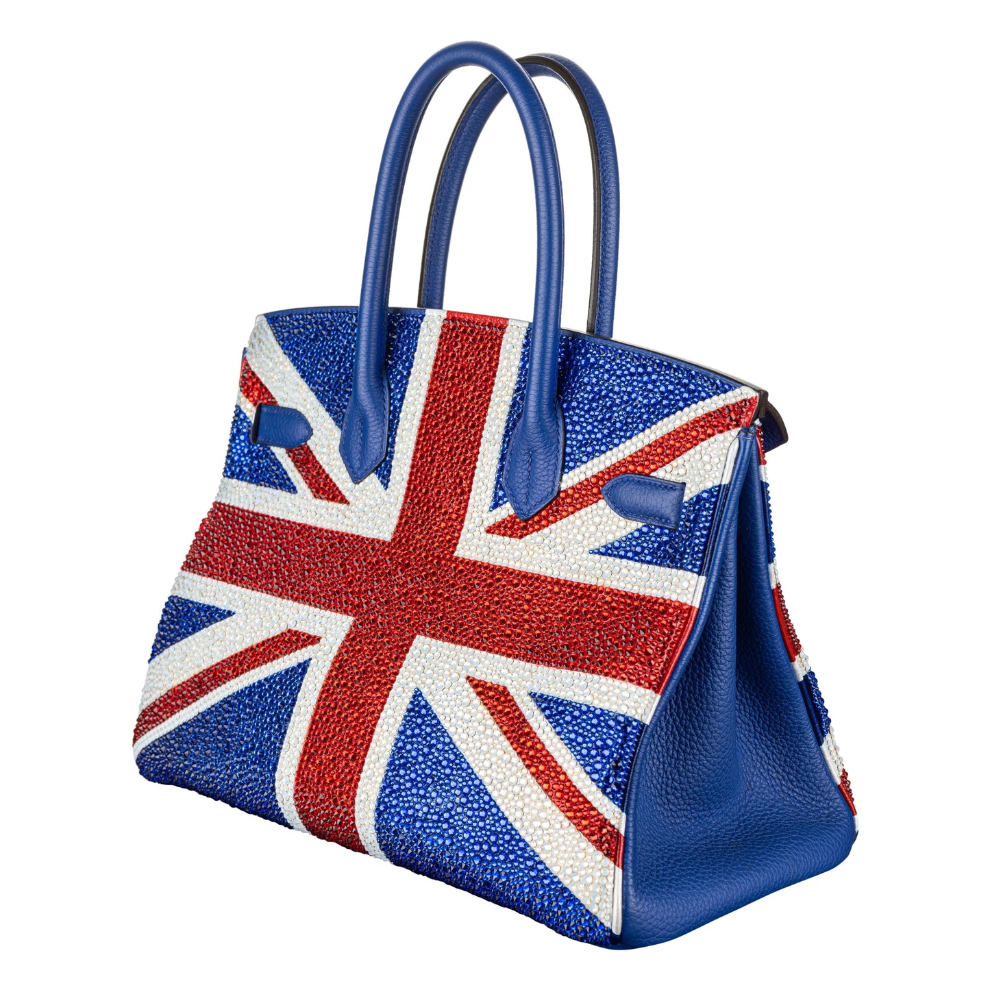 Hermès 30cm Birkin Customized Union Jack Swarovski Crystal Palladium Hardware
