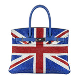 Hermès 30cm Birkin Customized Union Jack Swarovski Crystal Palladium Hardware