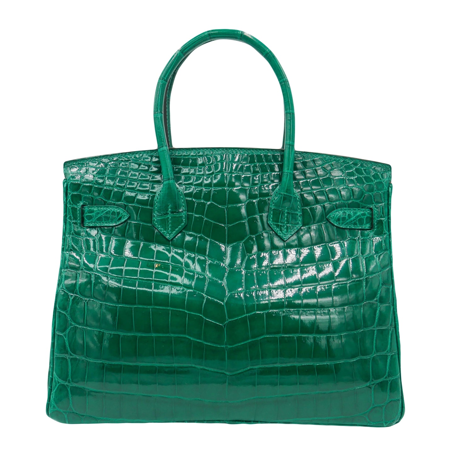 Hermès 30cm Birkin Emerald Shiny Niloticus Gold Hardware