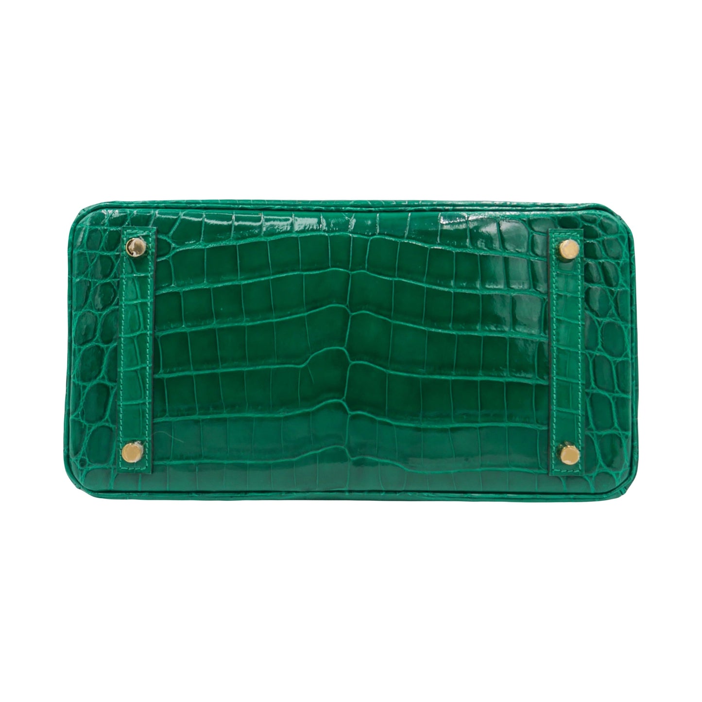 Hermès 30cm Birkin Emerald Shiny Niloticus Gold Hardware