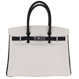 Hermès 30cm Birkin HSS Panda Black/White Clemence Leather Palladium Hardware