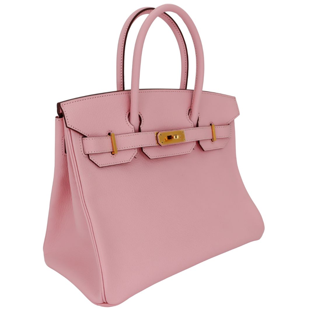 Hermès 30cm Birkin Rose Sakura Chevre Leather Gold Hardware