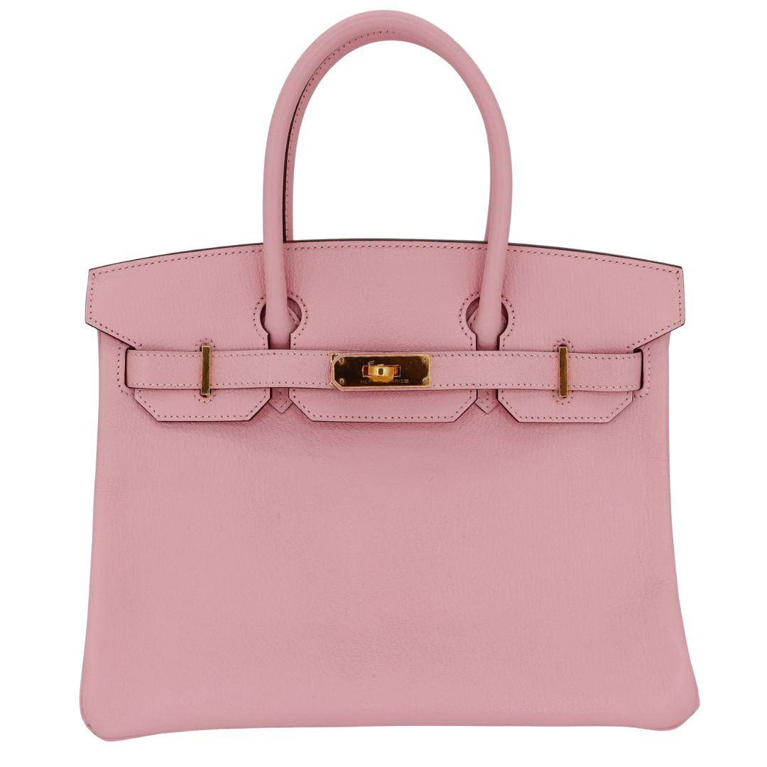Hermès 30cm Birkin Rose Sakura Chevre Leather Gold Hardware