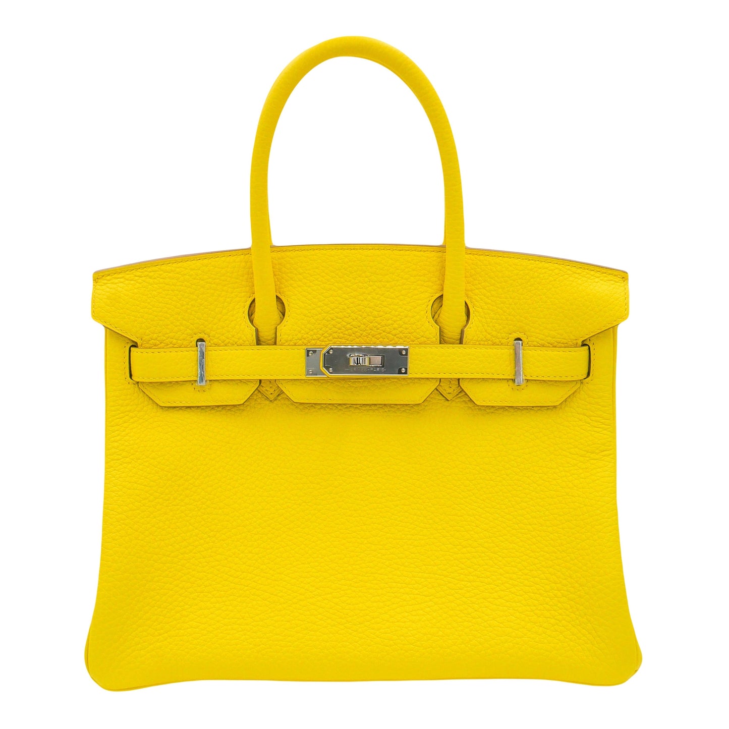 Hermès 30cm Birkin Lime Clemence Leather Palladium Hardware