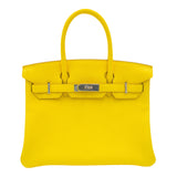 Hermès 30cm Birkin Lime Clemence Leather Palladium Hardware