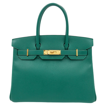 Hermès 30cm Birkin Malachite Epsom Leather Gold Hardware
