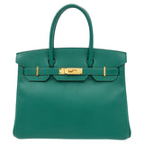 Hermès 30cm Birkin Malachite Epsom Leather Gold Hardware