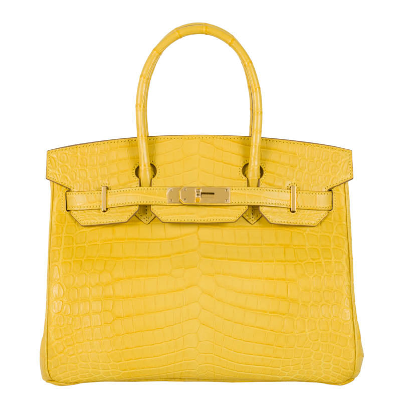 Hermès 30cm Birkin Mimosa Matte Niloticus Gold Hardware