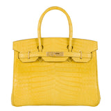 Hermès 30cm Birkin Mimosa Matte Niloticus Gold Hardware