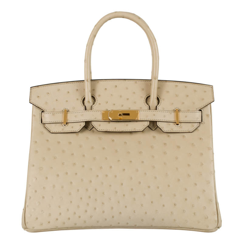 Hermès 30cm Birkin Parchiem Ostrich Gold Hardware