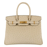 Hermès 30cm Birkin Parchiem Ostrich Gold Hardware