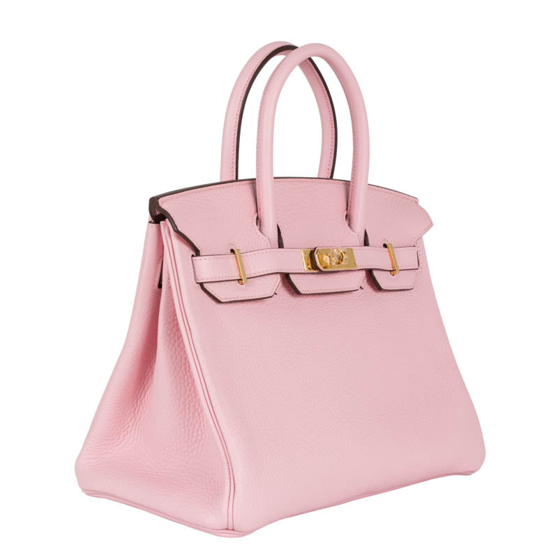 Hermès 30cm Birkin Rose Sakura Clemence Leather Gold Hardware