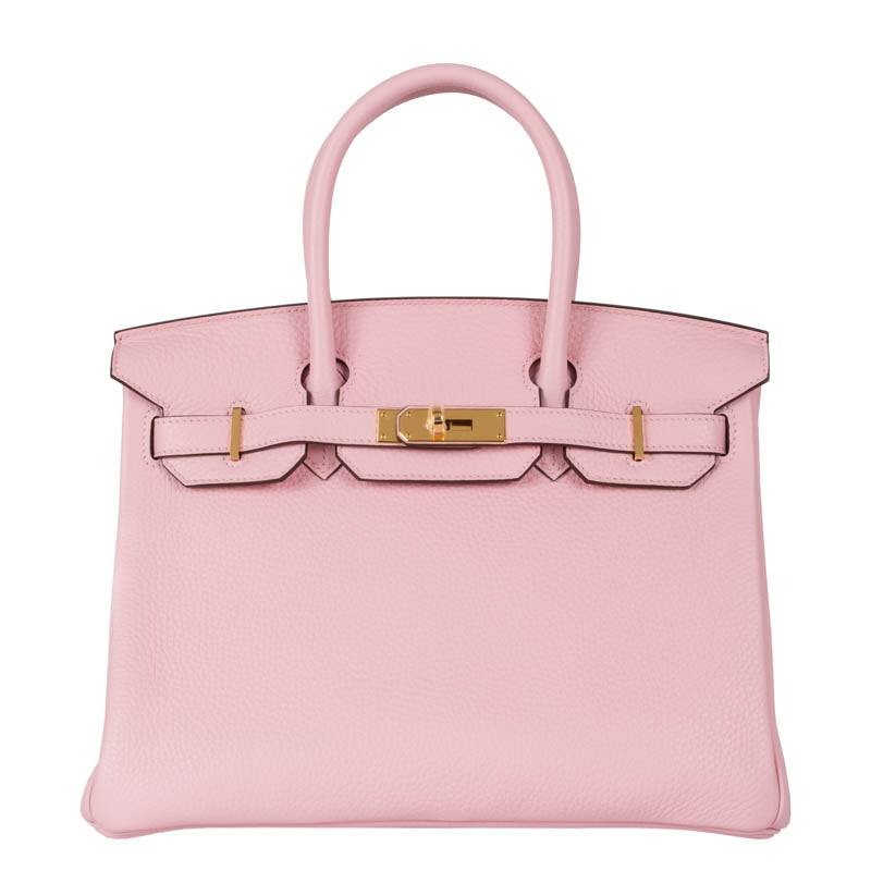 Hermès 30cm Birkin Rose Sakura Clemence Leather Gold Hardware