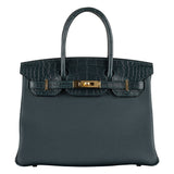 Hermès 30cm Birkin Touch Vert Cypress Togo Leather Gold Hardware