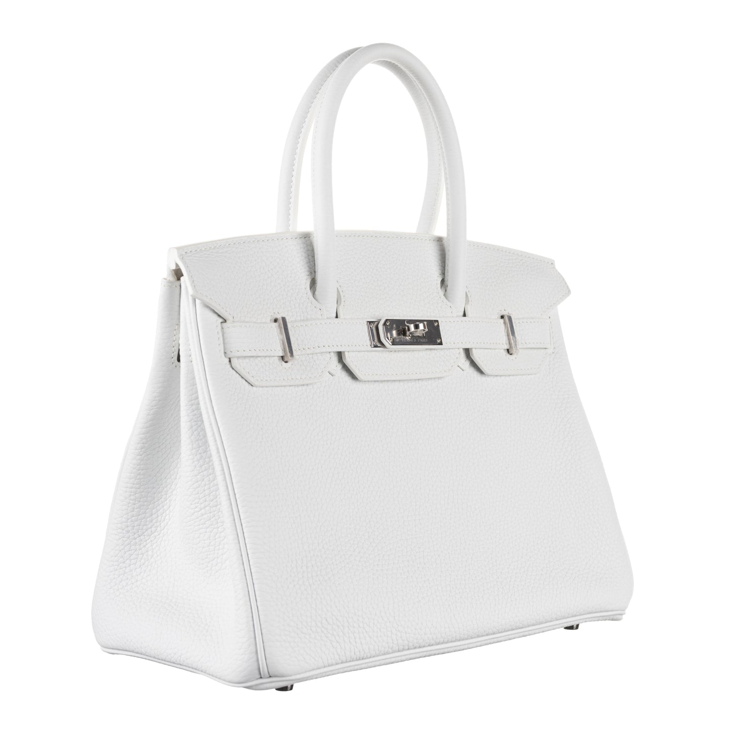 Hermès 30cm Birkin White Clemence Leather Palladium Hardware