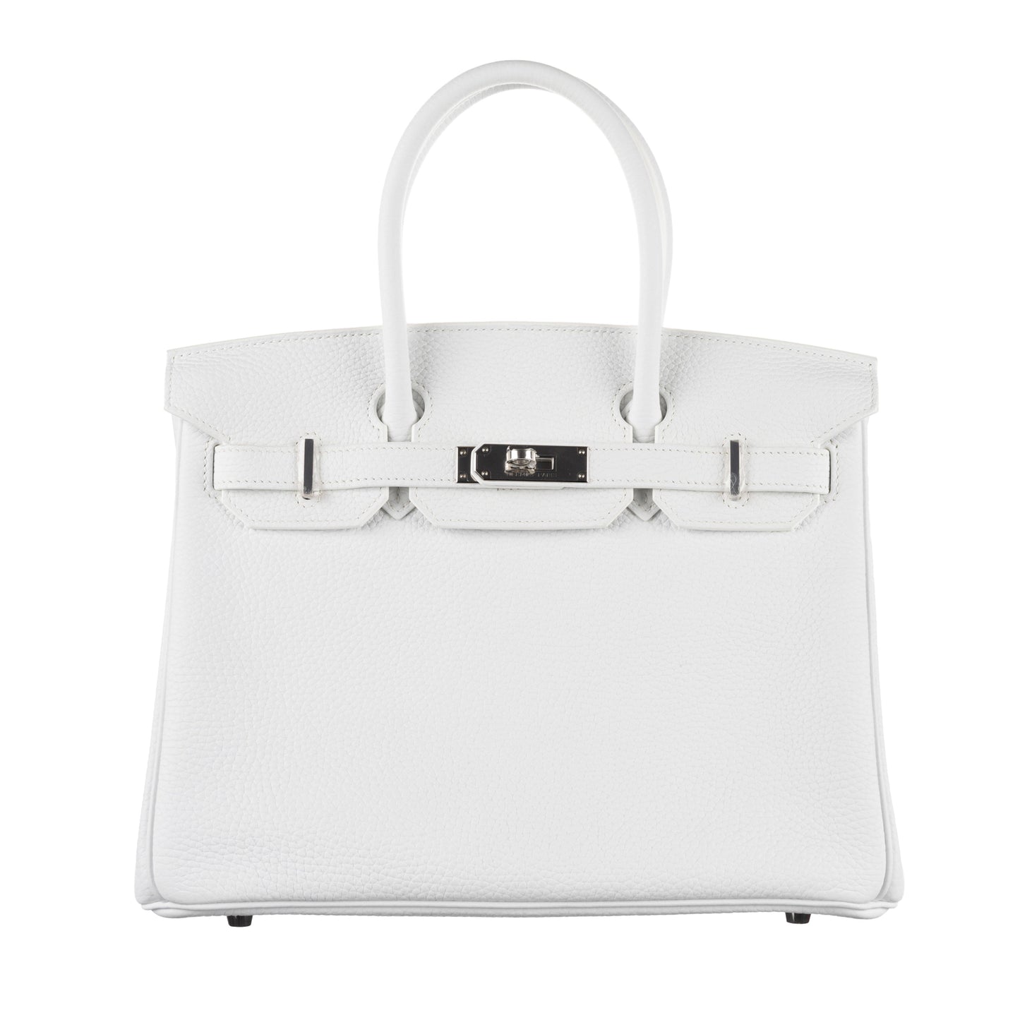 Hermès 30cm Birkin White Clemence Leather Palladium Hardware