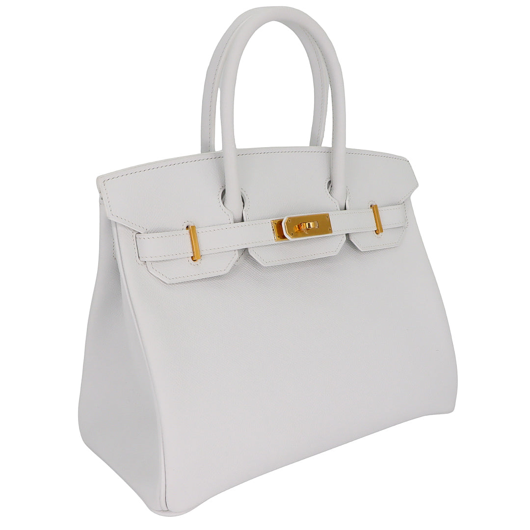 Hermès 30cm Birkin White Epsom Leather Gold Hardware