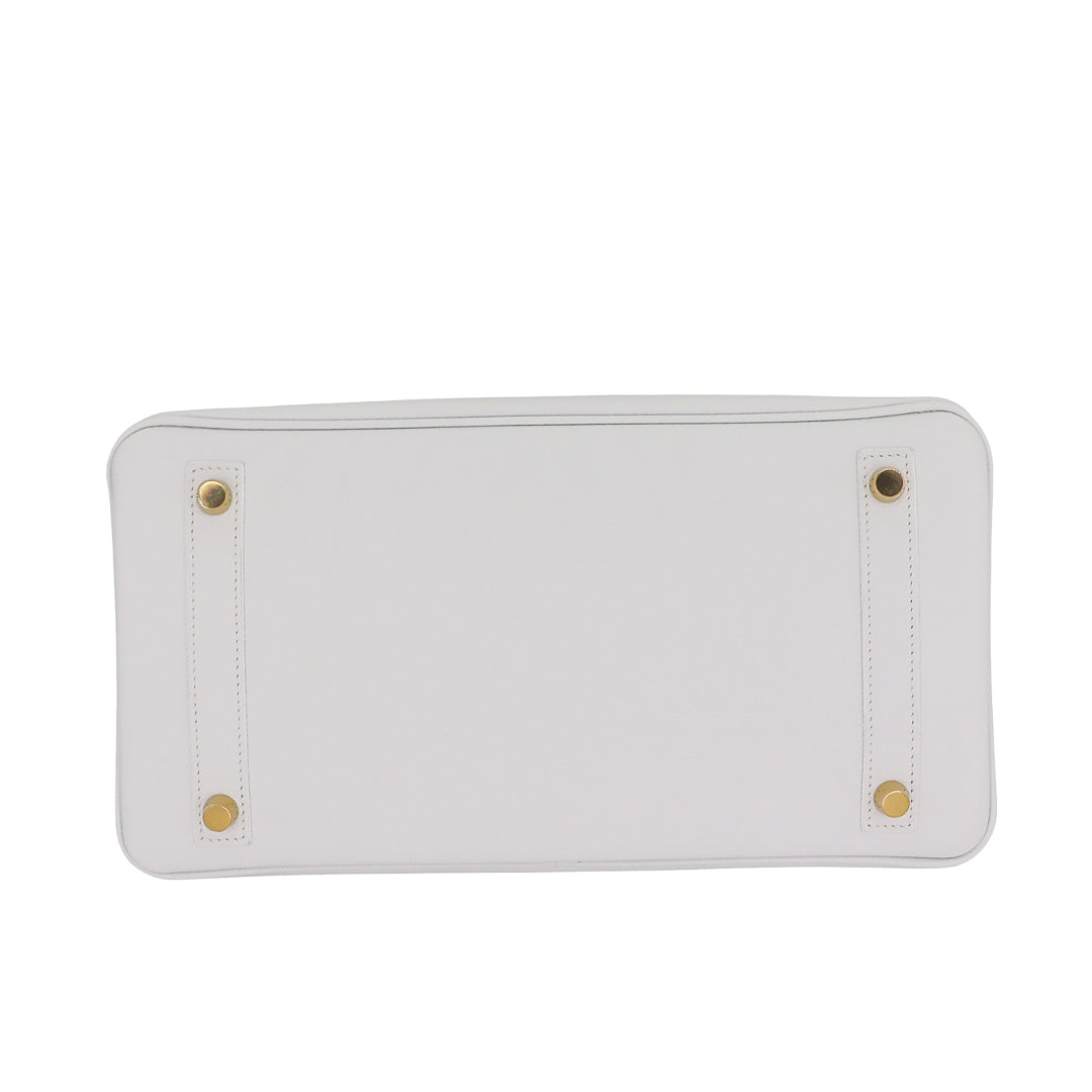 Hermès 30cm Birkin White Epsom Leather Gold Hardware