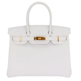 Hermès 30cm Birkin White Epsom Leather Gold Hardware