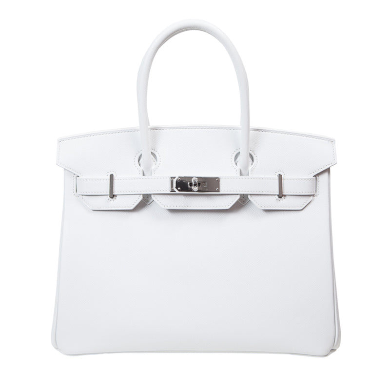Hermès 30cm Birkin White Epsom Palladium Hardware