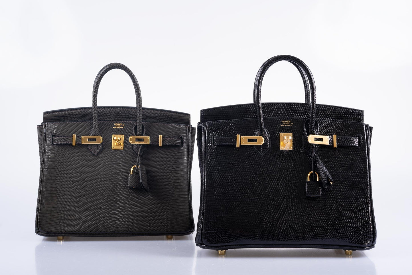 Hermès Birkin 25 Ebene Matte Salvator Lizard Gold Hardware