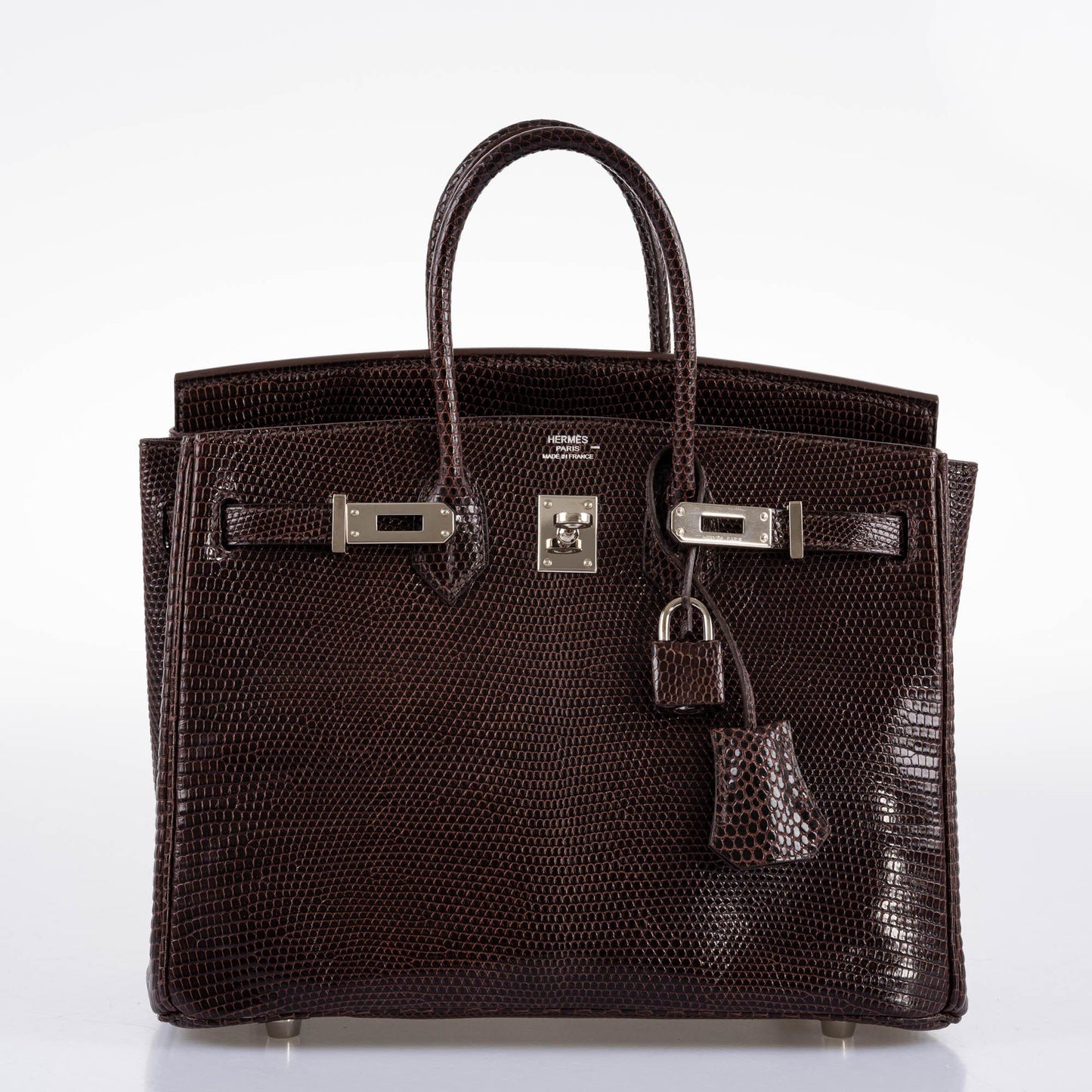 Hermès Birkin 25 Havane Nilo Lizard with Palladium Hardware - 2007, K Square