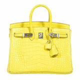 Hermès Birkin 25 Lime Yellow Matte Alligator Palladium Hardware