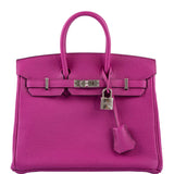 Hermès Birkin 25 Rose Pourpre Togo with Palladium Hardware - 2017, A