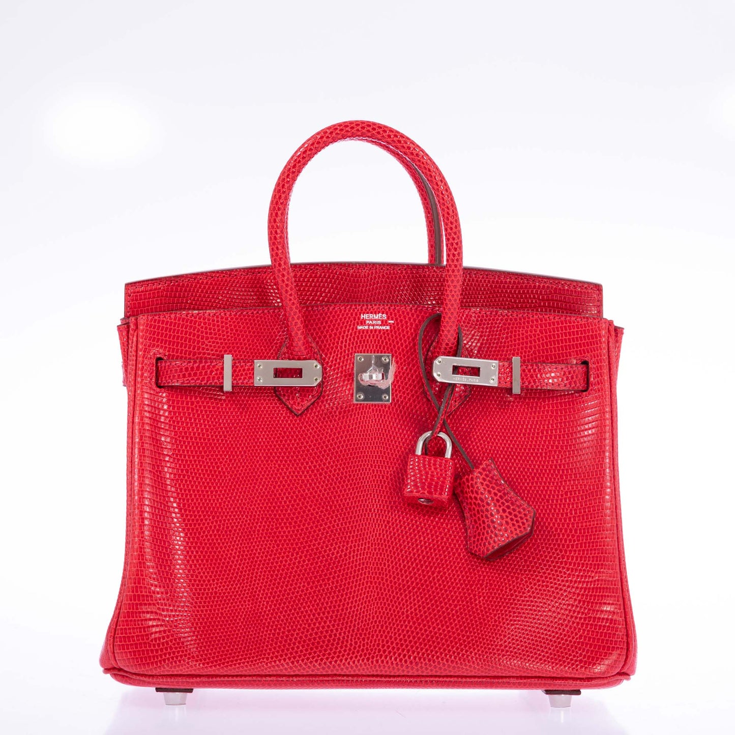 Hermès Birkin 25 Rouge Exotique Nilo Lizard Palladium Hardware